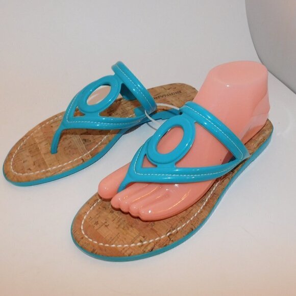 BERNARDO Tania Jelly Sandals Turquoise PVC size 9 - Picture 3 of 5